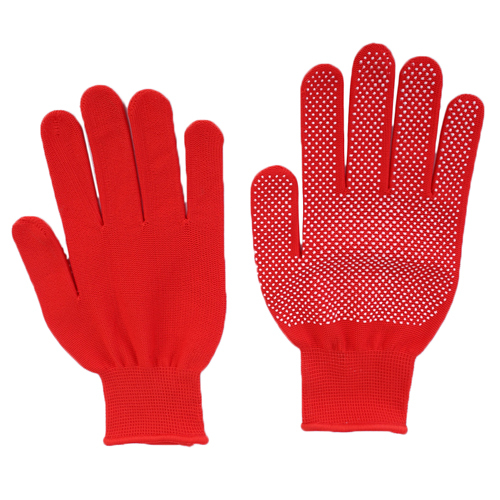 Red PVC Dotted Gloves
