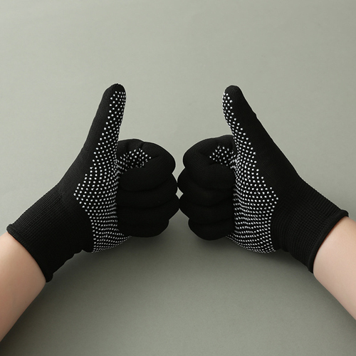 Black PVC Dotted Gloves