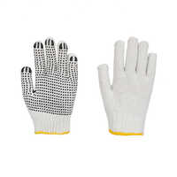 Grey And White PVC Dotted Gloves