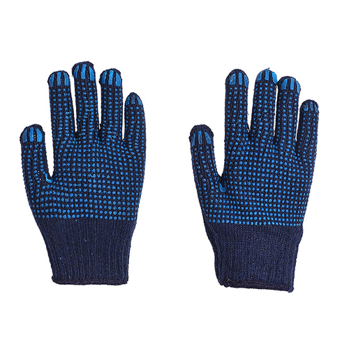 Dark Blue PVC Dotted Gloves