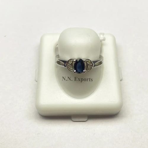 925 Sterling Silver Beautiful Blue Sapphire And Diamond Ring Jewelry Shop Now Online At Factory Price From Supplier