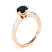 925 Sterling Silver Unique Natural Black Onyx Engagement Ring
