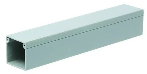 PVC Duct 25X25 - 2 Meter Length, Plastic Material, 25 Millimeter Width | Industrial Use, Slotted Tray Type, Wall/Desk Mounting