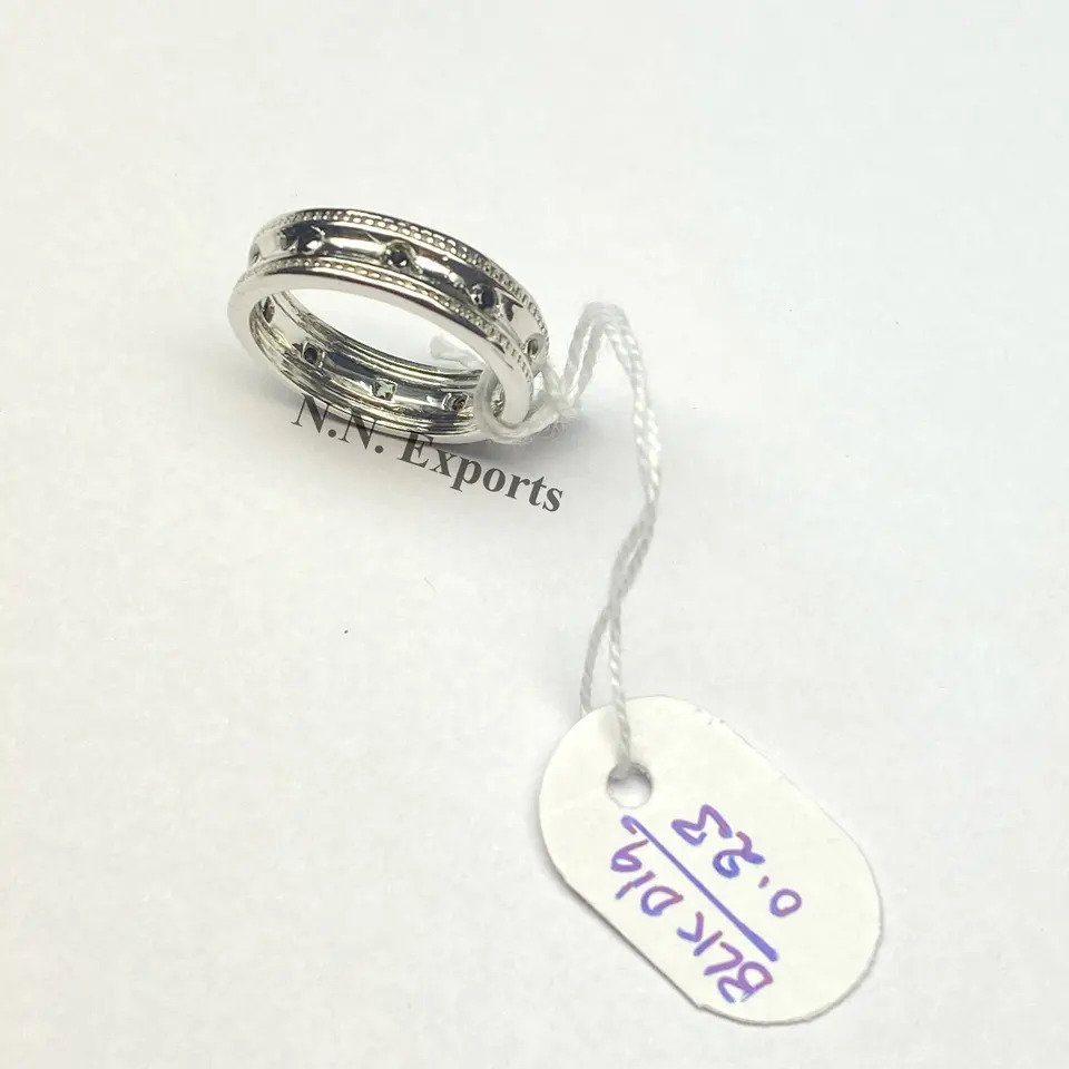 925 Sterling Silver Black Diamond Eternity Band Ring