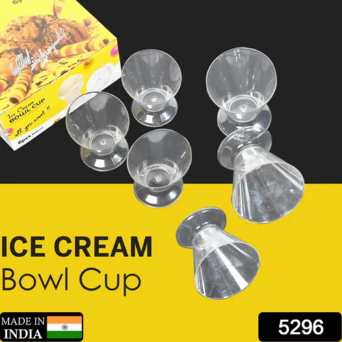 MODERN STYLE DESSERT & ICE CREAM BOWL PLASTIC 6PCS FOR HOME ,OFFICE,PARTY