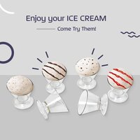 Dessert and ICE Cream Bowl Plastic 6pcs