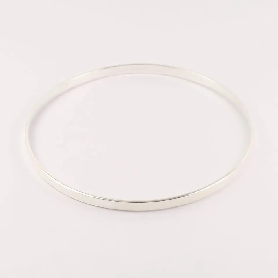 925 Sterling SIlver Fine Antique High Polished Silver Bangle Bracelet