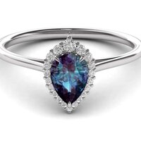925 Sterling Silver Attractive Lab Alexandrite Color Changing Gemstone Ring