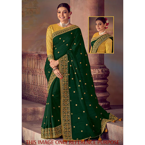 Dark Green Woven South Silk Saree