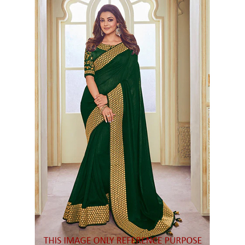 Cotton Silk Beautiful Paradise Green Designer Saree