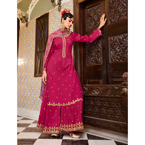 Marigold Red Designer Salwar Suit