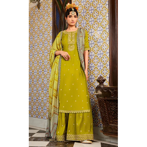 Slate Green Embroidery Salwar Suit