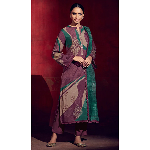 Cranberry  And Green Salwar Suit