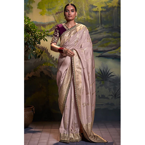 Tan Beige Dola Silk Saree