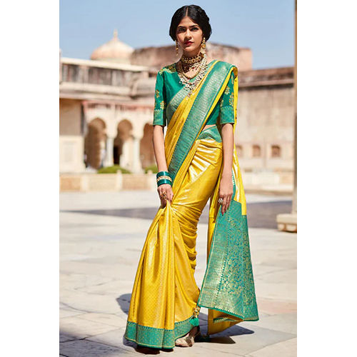 Canary Yellow Paithani Saree