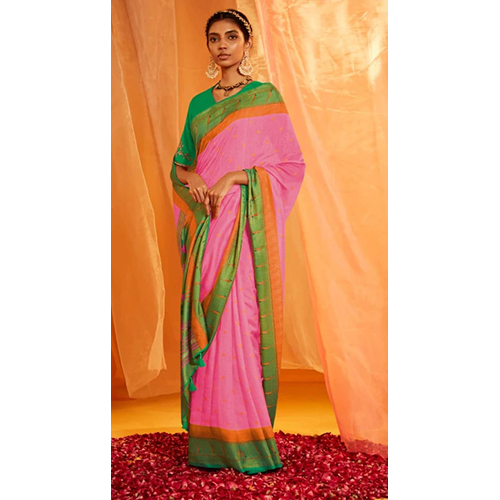 Vitality Pink Woven Paithani Silk Saree