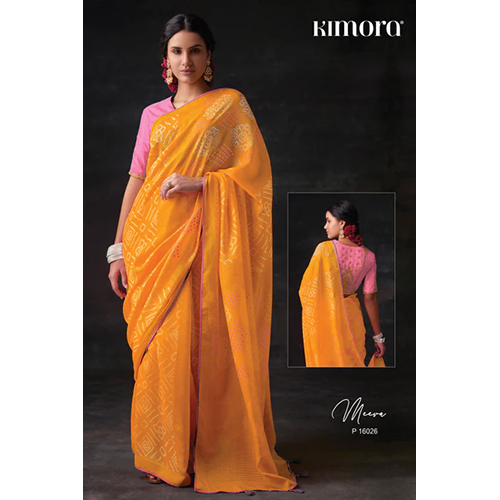 Pearly Yellow Brasso Saree