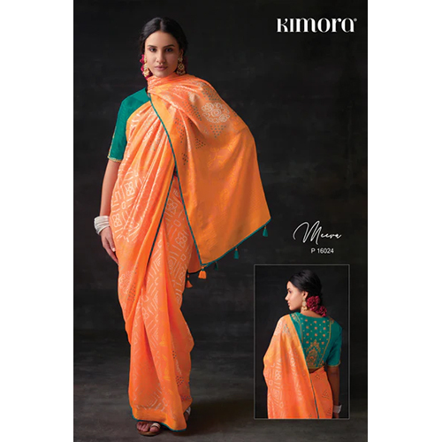 Hamlin Orange Brasso Saree