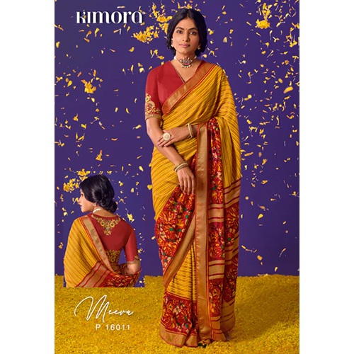 Platinum Yellow Brasso Saree