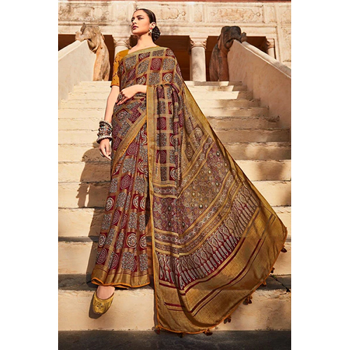 Pastel Beige Brasso Saree