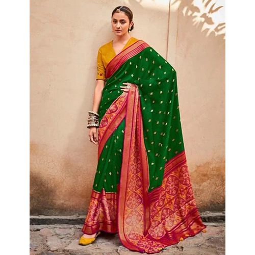 Lavish Green And Red Fancy Brasso Saree