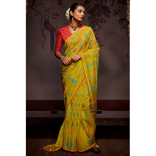 Turmeric Yellow Brasso Silk Saree