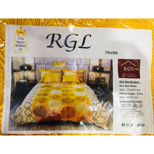 RGL Polycotton Diwan Medium Bedsheets With 2 Pillow Cover