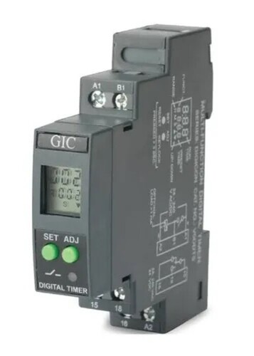 Digital Timer Switch - Rated Current 1100, Minimum Switching Time 10s | Color: Black, Display Backlight Feature Included, Programmable & Cyclic Timing Functions