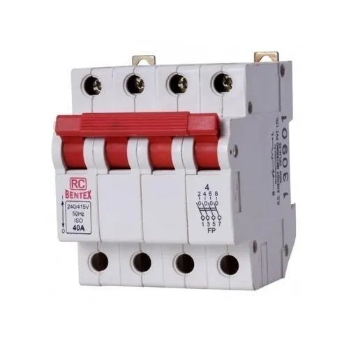 Isolator Dp 40 Amp - 3 Poles, Horizontal Mounting, White Finish | Stylish Design, Elegant Curves, Rated Current 40 Amp, C Type Curve