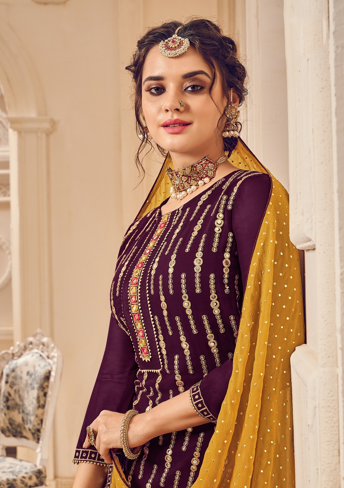 Embroidery Zari Suit