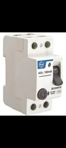 Earth Leakage Circuit Breaker - 40A Rated Current, 240V Voltage, 30mA Sensitivity | Double Pole Design, White Color Finish, 60Hz Frequency
