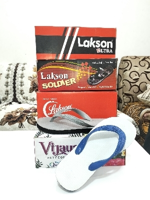 Lakson Comfort Mens Slippers - Rubber, Sizes 1-10, White, Sky Blue, Grey | Flip Flop Style, EVA Upper, All-Season Friendly