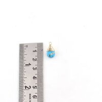 Turquoise Gemstone Pear Shape Gold Vermeil Wire Wrapped Charm
