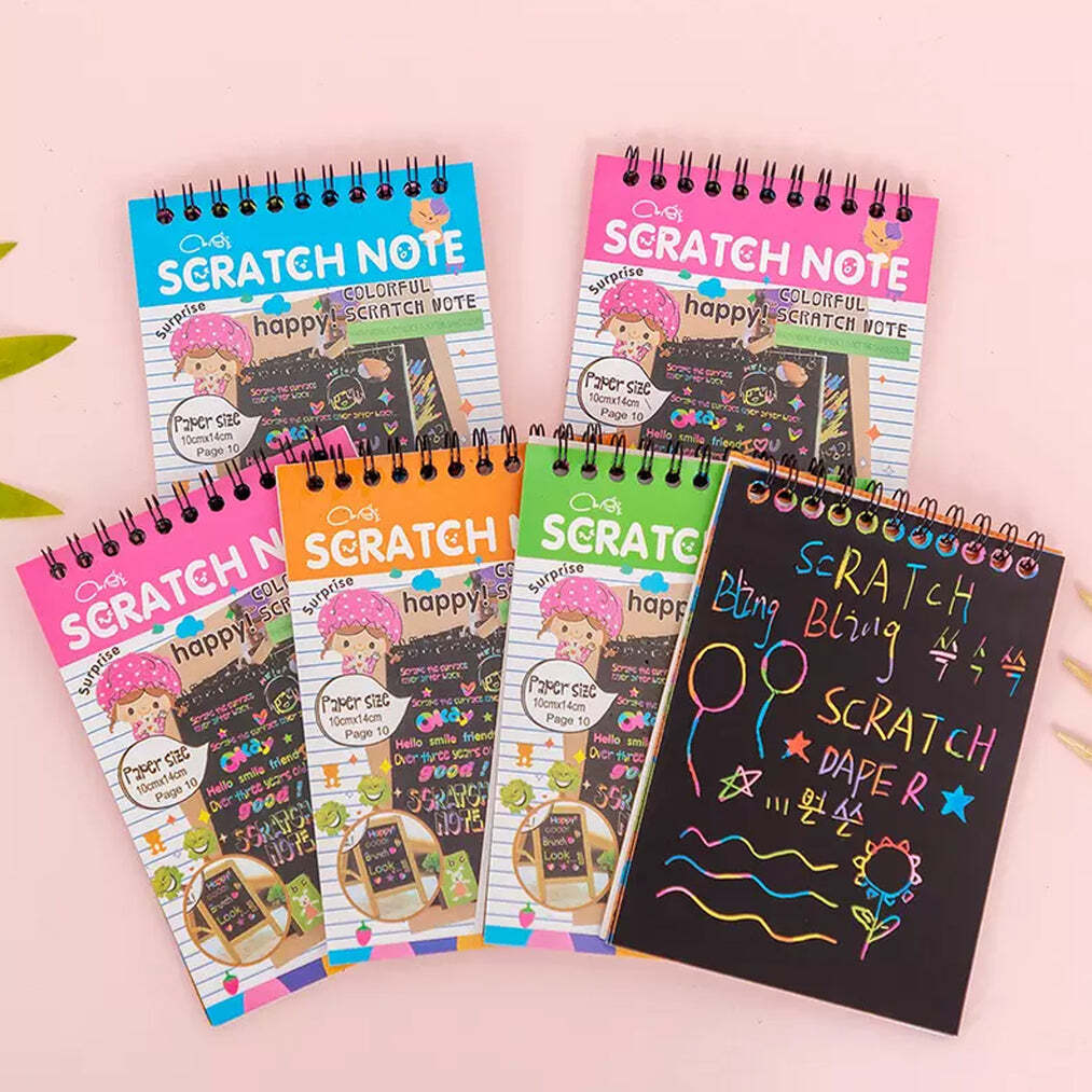Crafts Rainbow Art Scratch Paper Book Sheets 10 Page Pack of 1 (4609)