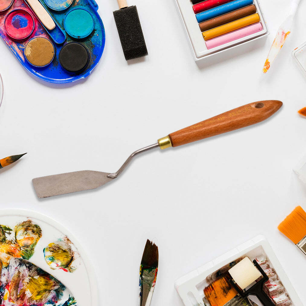 Stainless Steel Artists Palette Knife Spatula Palette Knife Paint Mixing Scraper Thin and Flexible Art Tools for Oil Painting Acrylic Mixing Etc (4041)