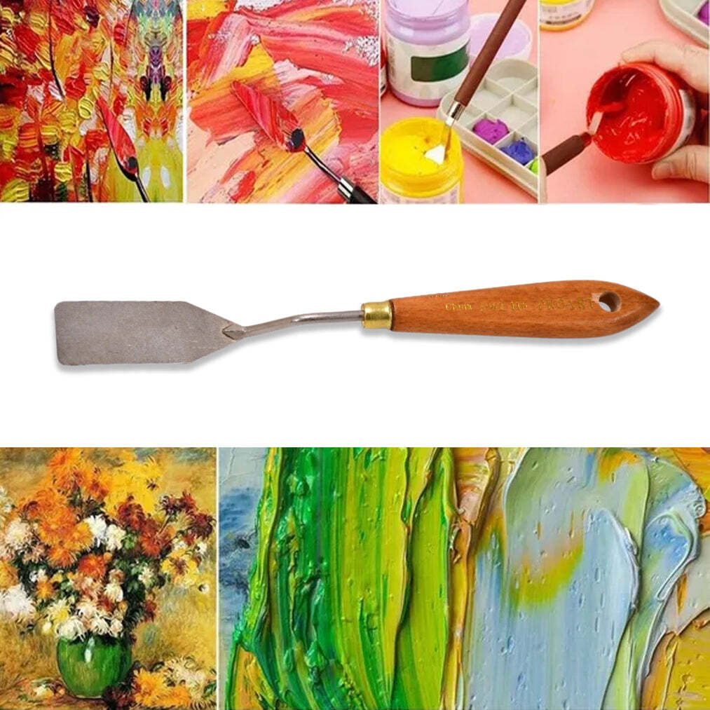 Stainless Steel Artists Palette Knife Spatula Palette Knife Paint Mixing Scraper Thin and Flexible Art Tools for Oil Painting Acrylic Mixing Etc (4041)