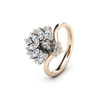 925 Sterling Silver Vintage Black Rutile Engagement Ring