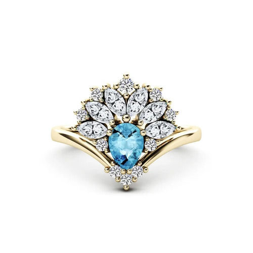 925 Sterling Silver Classic Aquamarine Ring