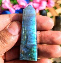 Natural Gemstone Obelisk Labradorite Crystals Tower