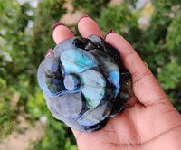 Natural Gemstone Labradorite Carved Flower Crystals Flowers