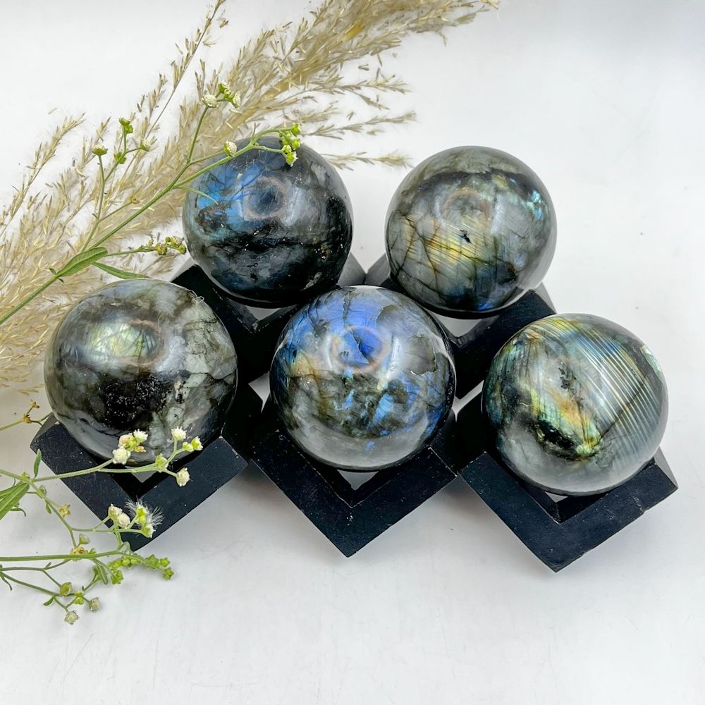 Natural Gemstone Labradorite Sphere Round Shaped Crystals Ball Handmade