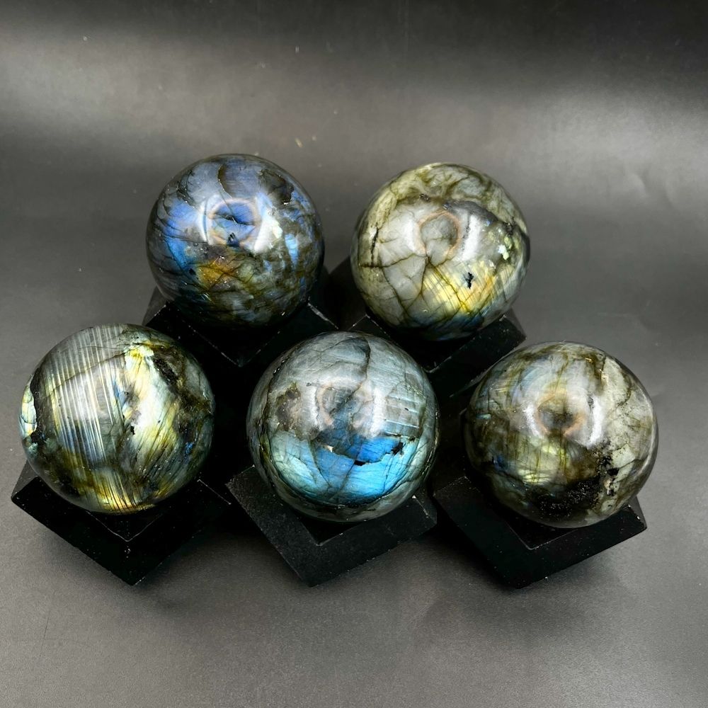 Natural Gemstone Labradorite Sphere Round Shaped Crystals Ball Handmade