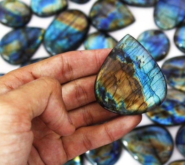 Natural Gemstone Labradorite Cabochons Crystals Cabs