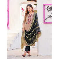 Ladies Modern Suit - Cotton Blend, Available in Multi-Color & Various Sizes | Features Embroidered Pattern, Washable for All Seasons