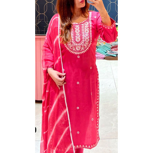 Washable Ladies Pink Jaipuri Kurti