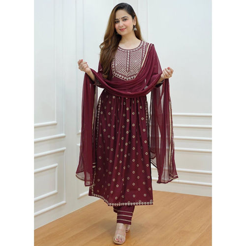 Washable Maroon Jaipuri Kurti