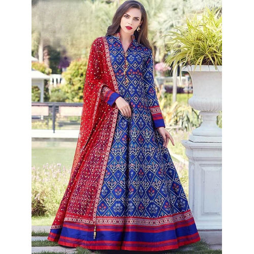 Washable Ladies Long Gown With Dupatta