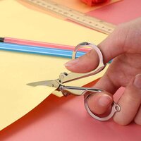 Folding Scissor 3.5inch Used In Crafting And Cutting Purposes For Children And Adults - Stainless Steel, 6x3x2 Cm, Silver | Multipurpose Design, Lightweight At 15 Gm