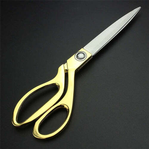 Gold Plated Professional Cloth Cutting Scissor (0560)