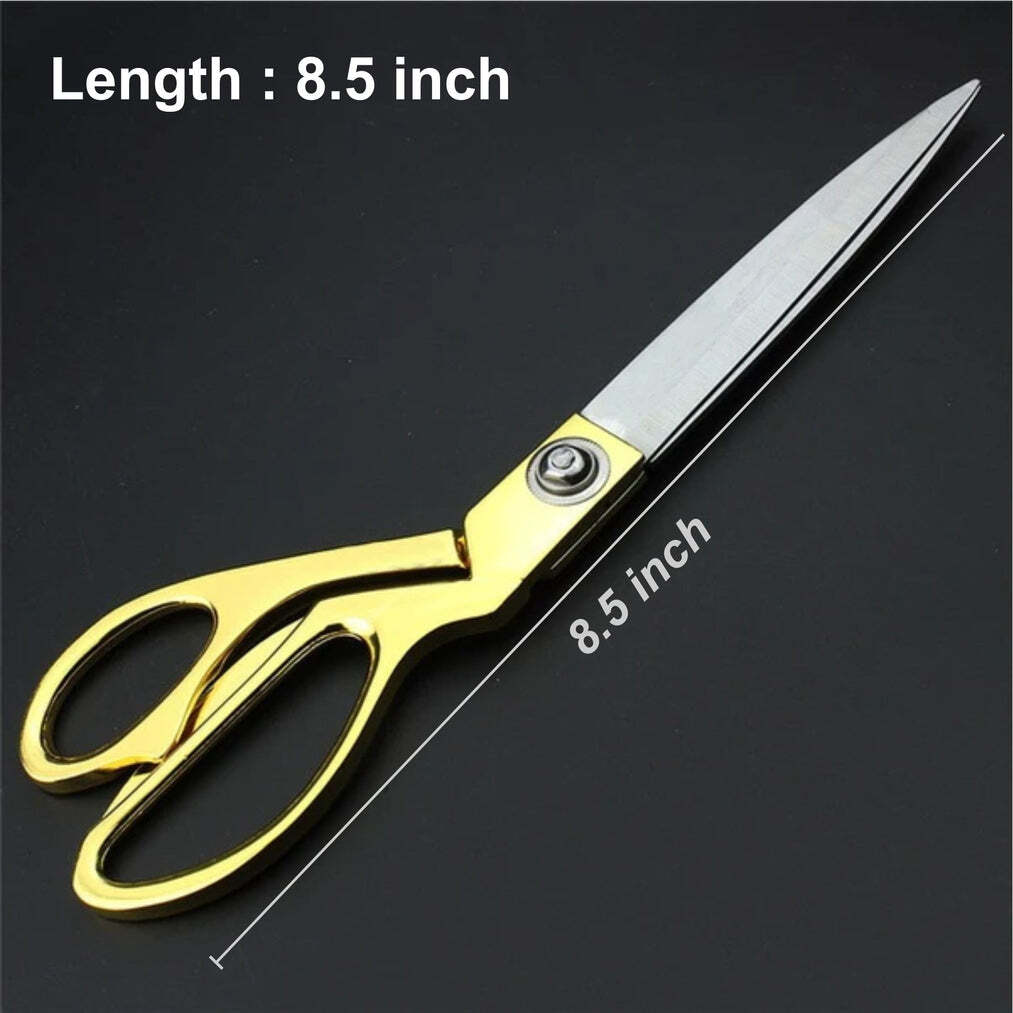 Stainless Steel Tailoring Scissor Sharp Cloth Cutting for Professionals (8.5inch) (Golden) (1546)